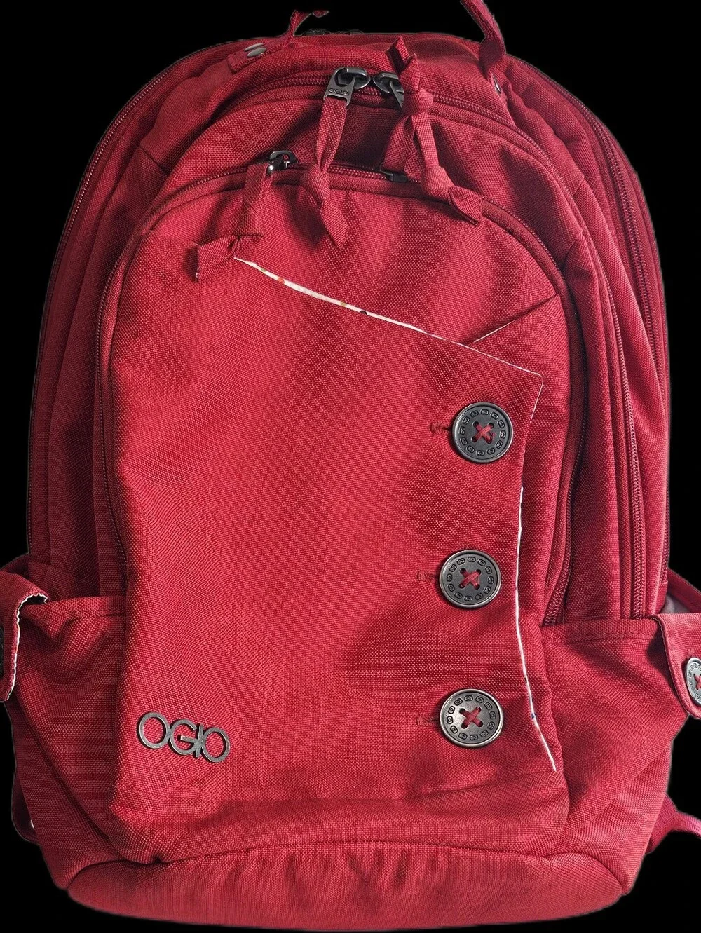 OGIO Red Backpack with Button Accent - Picture 6 of 9